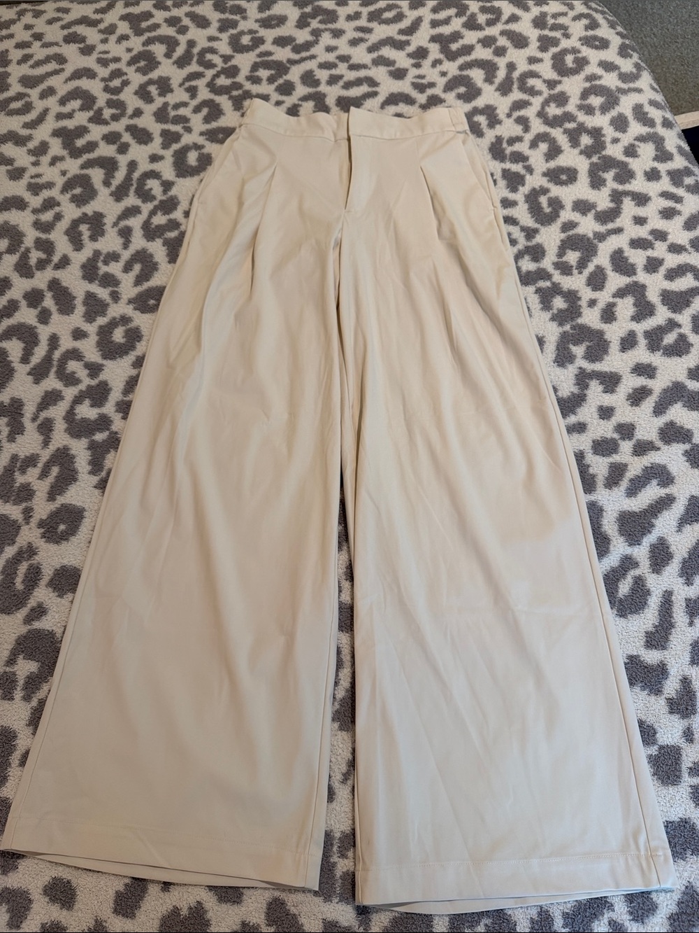 Athleta Cream Wide-Leg High Waist Pants